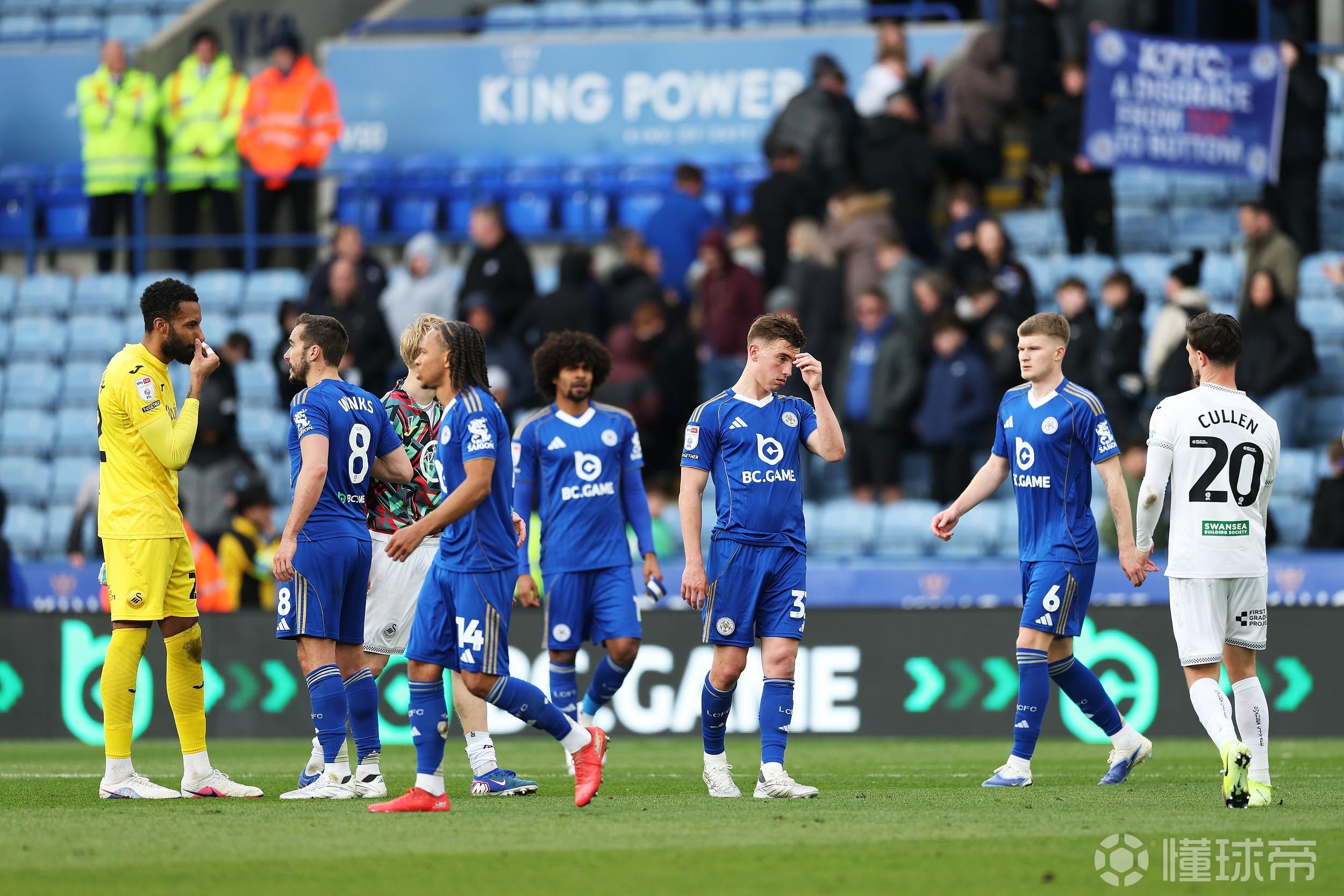 近16轮1胜！莱斯特城深陷英冠倒2，落后安全区4分+仅剩4轮